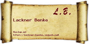 Lackner Benke névjegykártya